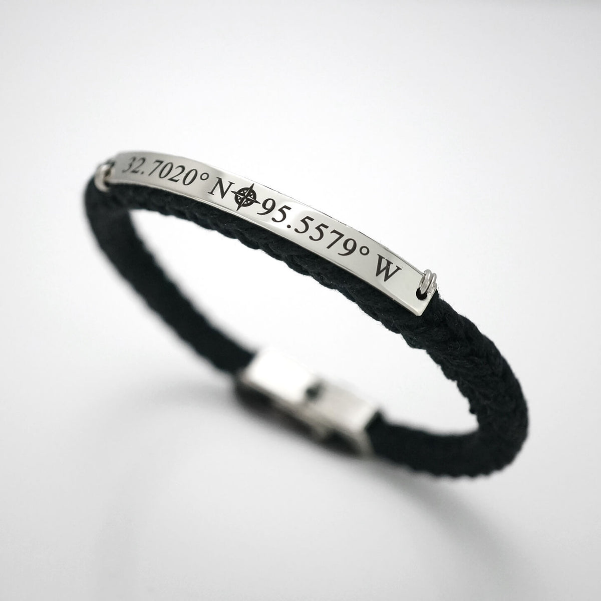 GPS Bracelet, Heart key, Engraved bracelet, Coordinate bracelet, Letters  bracelet, Personalized Gift