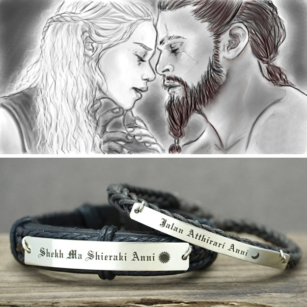 Customized Couple Bracelets Dothraki Moon of My Life My Sun and Stars