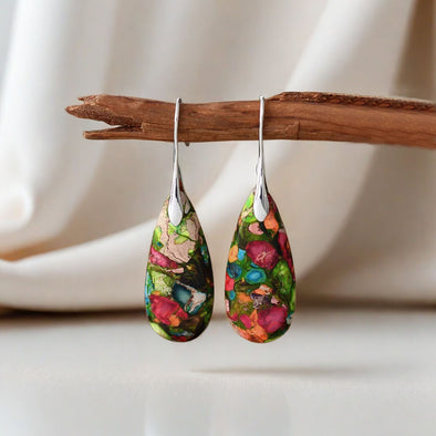 Natural Gemstone Dangle Earrings