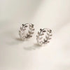 Silver Leaves Hoop Earrings - Tiny Hoop Earrings - Silver / Gold Leaves Huggie - Dainty Hoop Earrings - Leaves Earrings