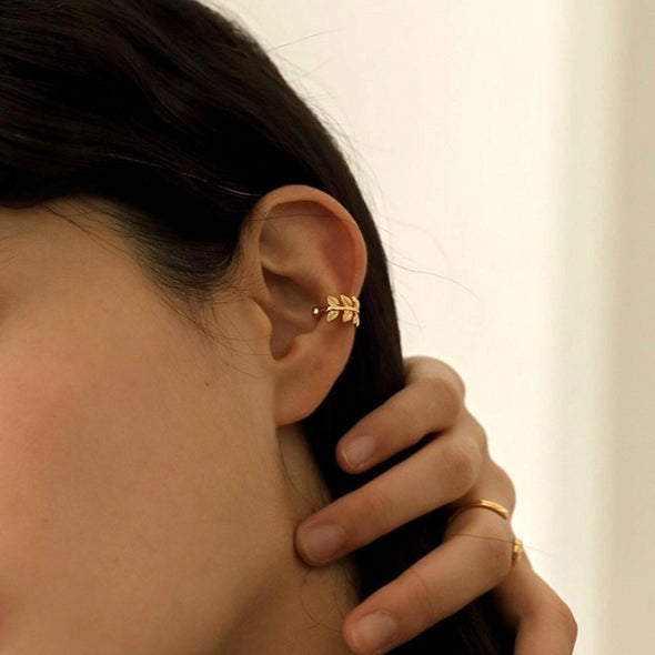 Gold Leaf Ear Cuffs - Ear Cuff No Piercing