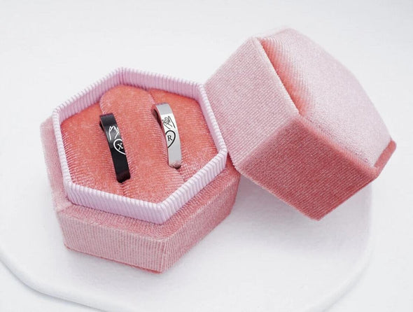 Thin Pinky Promise Rings for Couples 4mm, Stacking Pinky Swear Rings
