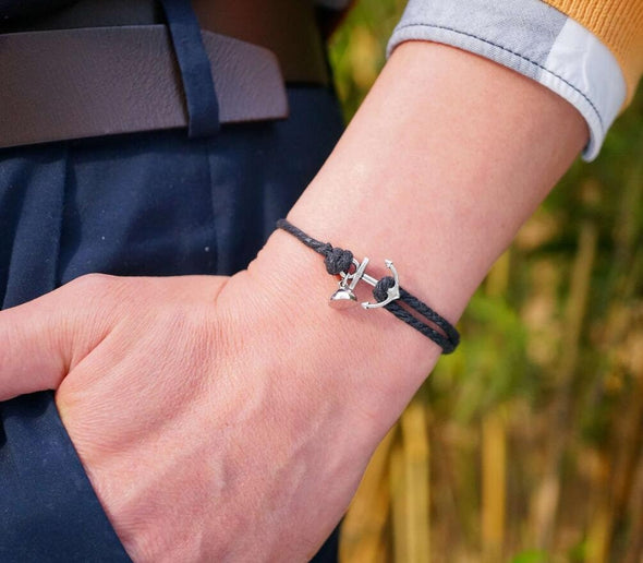 Anchor Bracelets, Magnetic Couples Bracelet, Matching Best Friend Gift LDR Bracelets Heart Engraved Adjustable Slip Knot