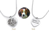Custom Urn Necklace With Pet Portrait Engraved, Dog Ashes Cremation Jewelry, Pet Loss Memorial- Forever in my Heart, Silver Heart Pendant