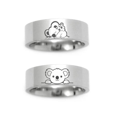 Cute Koala Ring, Peeking Koala & Sleeping Koala