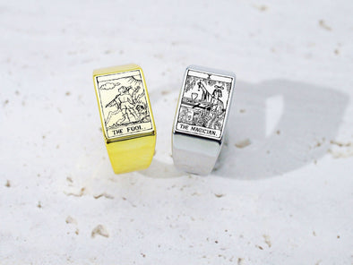 Tarot Card Ring 22 CARDS, Best Friend Birthday Gift, Summer Jewelry, Gift for Darling, Dainty Tag Pendant Ring, Spiritual Jewelry