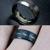 Custom Mens Tungsten Ring, Love You Forever & Always Ring Available in Black/Silver, Fathers Day Gift