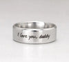 Custom Mens Tungsten Ring, Love You Forever & Always Ring Available in Black/Silver, Fathers Day Gift
