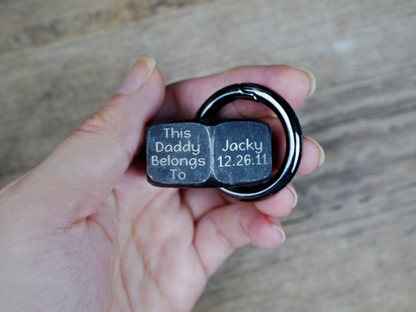 Personalized Keychain for Men, Unique Father's Day Gift, Silver Screw Nut Keyring