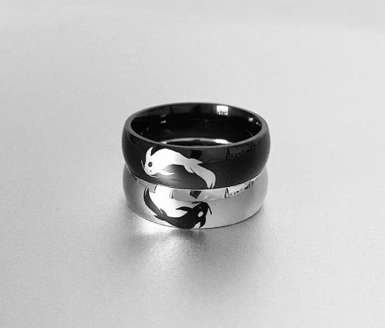 Tui and La Couple Ring, Yin Yang Koi Fish, Tui La, Avatar Moon Spirit,