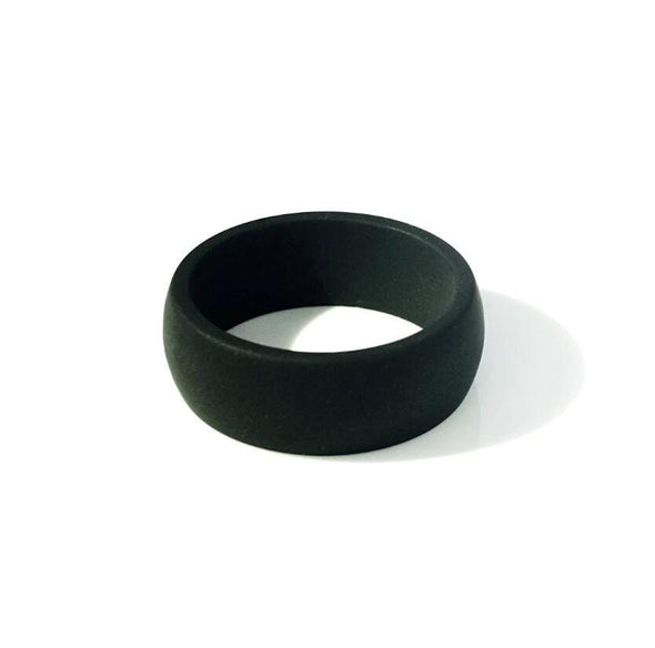 Personalized Mens Silicone Wedding Ring Band Engraved Flexible Hypoallergenic Safety Rubber
