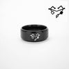 She Ra Princess of Power Ring- The Princesses Of Power- Custom Symbol Jewelry- 8MM Black Stainless Steel Ring- Gift for her