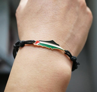 Palestine Map Bracelet Flag Colors, Adjustable Bracelet -All Purchases go directly to Charity
