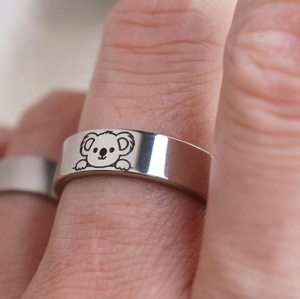 Cute Koala Ring, Peeking Koala & Sleeping Koala