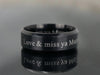 Custom Mens Tungsten Ring, Love You Forever & Always Ring Available in Black/Silver, Fathers Day Gift