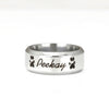 Custom Paw Print Ring- Engraved Pet Name Ring- Personalized Pet Ring