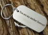 Personalized Keychain for Men, Anchor Key Ring, Coordinate Keychain, Gift for Him