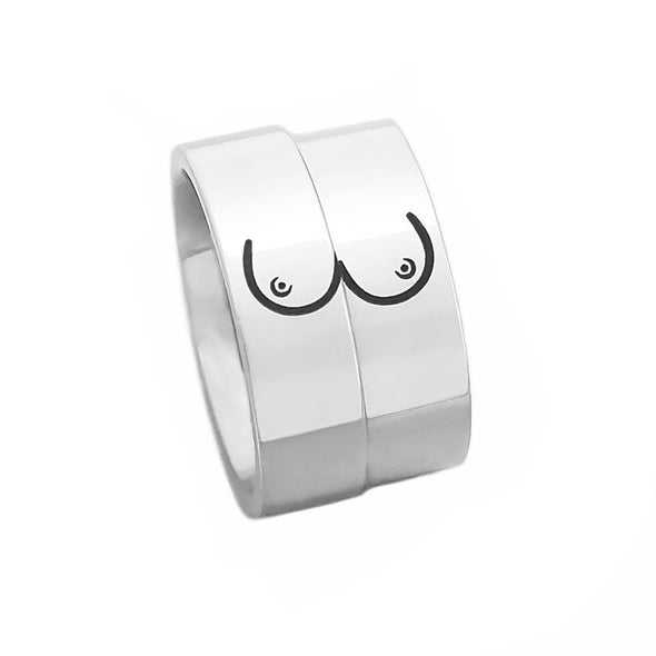 Boobs Ring Set, Best Bitches Matching Rings, BFF Birthday Gifts, Rings for Sisters, Gift For Best Friends