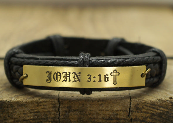 John 3:16 Bible Verse Bracelet, Personalized Scripture