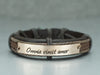 Couple Bracelets- Omnia vincit amor, His and Her Bracelet, Inspirational Latin Jewelry, Leather Cuff
