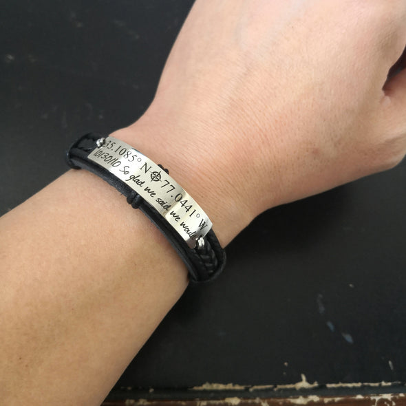 Graduation Gift, Bracelet for Classmate- High School/College, Personalized Leather Band