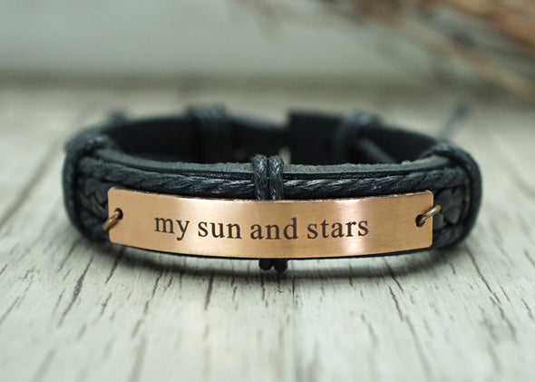 Moon of my life-my sun and stars bracelet, Game of Thrones, Couple leather bracelets, His and hers