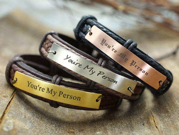 You Are My Person Bracelet, Engraved Bracelet, Grey's Anatomy Quote