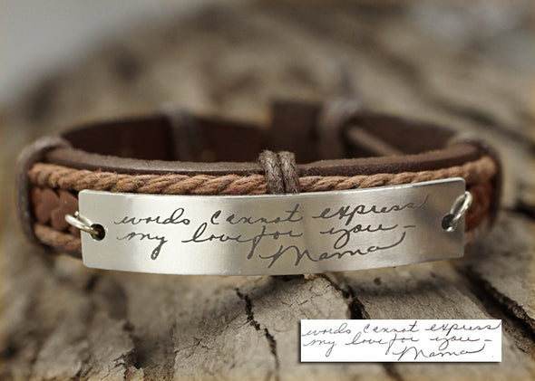 Memorial Signature Bracelet, Actual Handwriting Bracelet