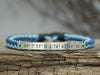 Custom Coordinates Bracelet, Anchor Bracelet, Engraved Bracelet, Teal & Sky Blue Cord Braided