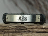 Custom Leather Monogram Bracelet, 3 Initial monogrammed Gift