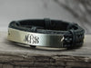 Custom Leather Monogram Bracelet, 3 Initial monogrammed Gift, Mens Engraved Leather Braided Bracelet
