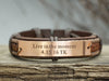 Custom Mens Leather Bracelet, Engraved Bracelet- Live in the moment