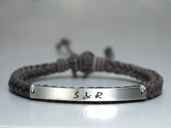 Personalized Initial Bracelet, Skinny Name Bar Bracelet