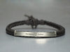 Couples Bracelet, Engraved Cord Name Bar Bracelet, His and Her Name Plate Bracelet