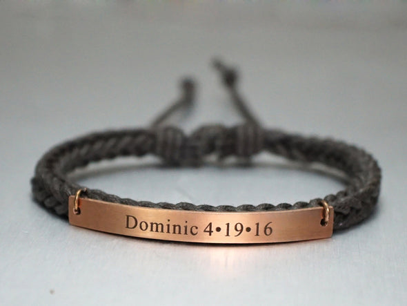 Matching Couple Bracelets, Name Anniversary Date Bracelets, His and Her Bracelets