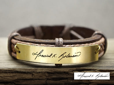 Personalized Signature Bracelet, Custom Handwriting Bracelet, Engraved Name Bracelet