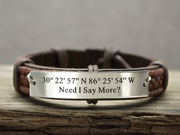 Latitude Longitude Bracelet, Personalized Coordinates Bracelet