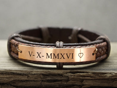 Personalized Date Bracelet, Roman Numeral Bracelet