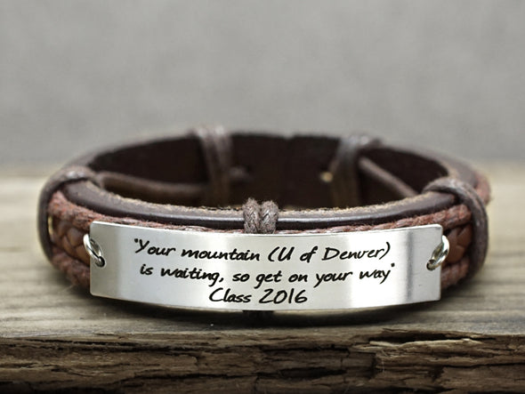 Personalized Graduation Bracelet, Engraved Inspirational Bracelet