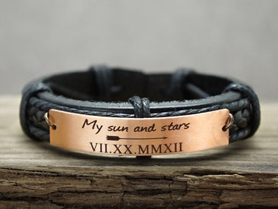 My sun and stars bracelet, Game of Thrones, Personalized Date Bracelet