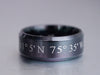 Engraved Ring, Custom Coordinates Ring, Latitude Longitude Ring