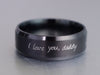Black Custom Engraved Ring for Men, Dad/Daddy Ring