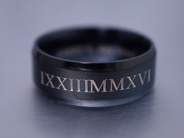 Roman Numeral Ring, Engraved Ring, Wedding Date Ring, Custom Date