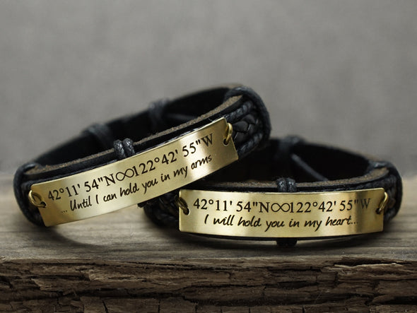 Couples Bracelets- Until I Can Hold You In My Arms I Will Hold You In My Heart