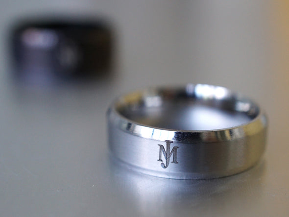 His and Hers Rings, Personalized Initial Rings, Monogram Rings, Couple Ring Set, Name Engraved Ring