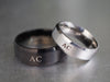 Matching Couple Initial Rings, His and Hers Rings, Personalized Monogram Rings