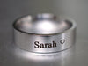 Custom Name Band Ring, Sweet Heart Engraved Ring