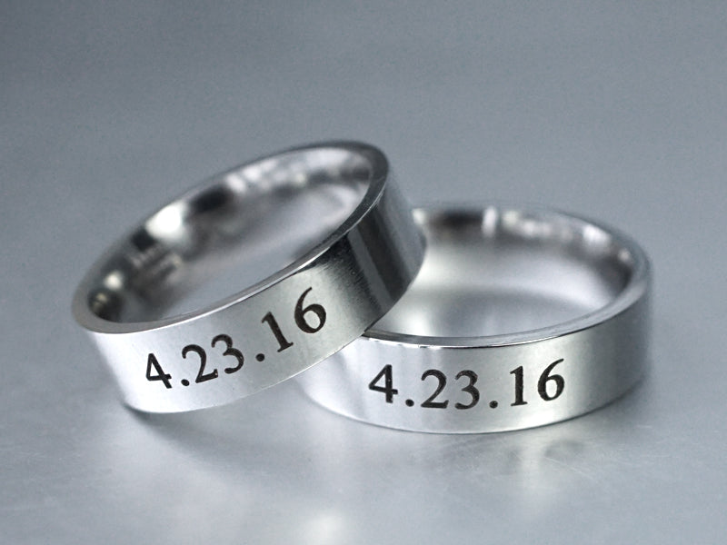 Date Rings Wedding Couples Ring, Date Ring Set, Matching Couple Rings, His and Her Ring,