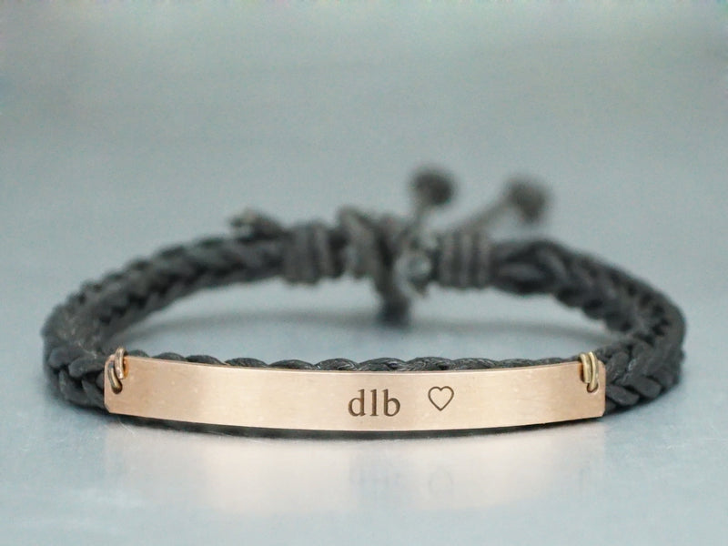 Personalized Bracelet for Women Gold Bar Bracelet Monogram Initial