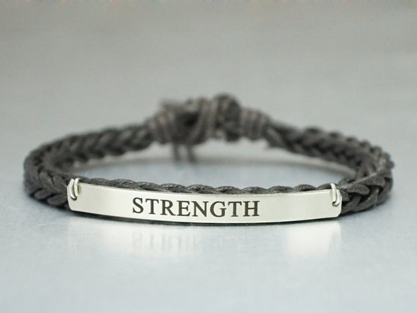 Strength Bracelet, Inspirational Bracelet, Personalized Word Bracelet